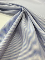 Ex Designer Deadstock Stripe Cotton - Pale Blue