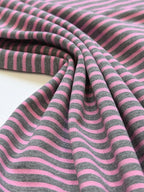 Yarn-Dyed Cotton Jersey Stripe - Pink/Grey