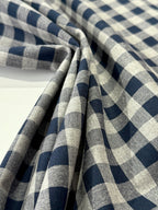 Blue & Grey Check Yarn-Dyed Oxford Cotton – Ex Paul Smith Deadstock