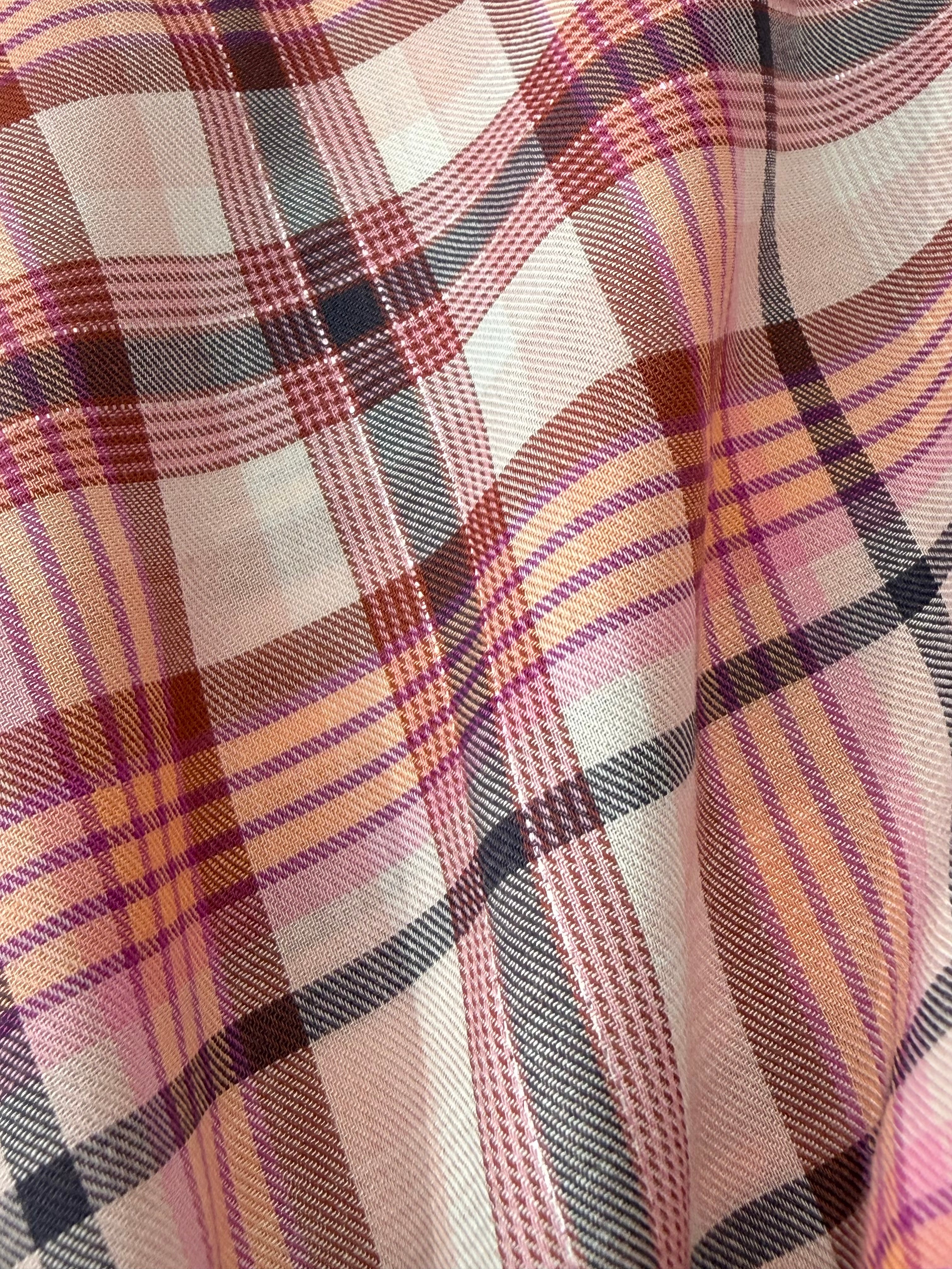 Ex Paul Smith Brushed Yarn-Dyed Cotton Check with Subtle Lurex