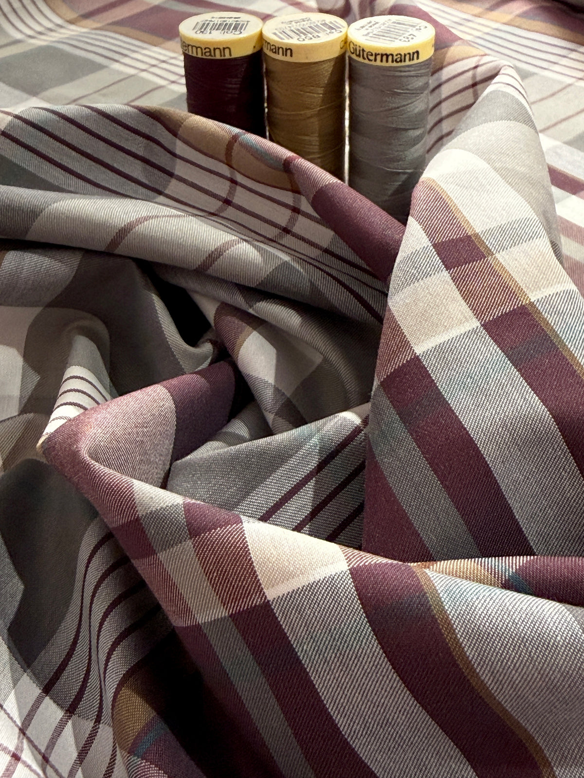 Berry Tartan Check Cotton