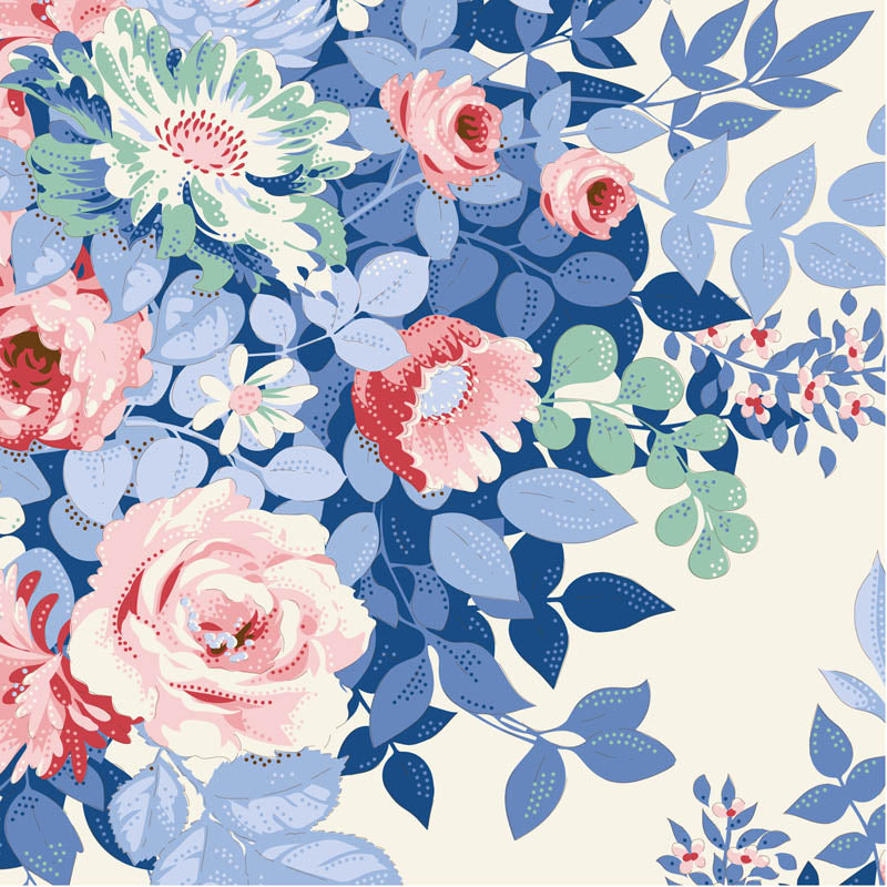Something Blue - Whimsy Flower Cream TD100665 By Tilda