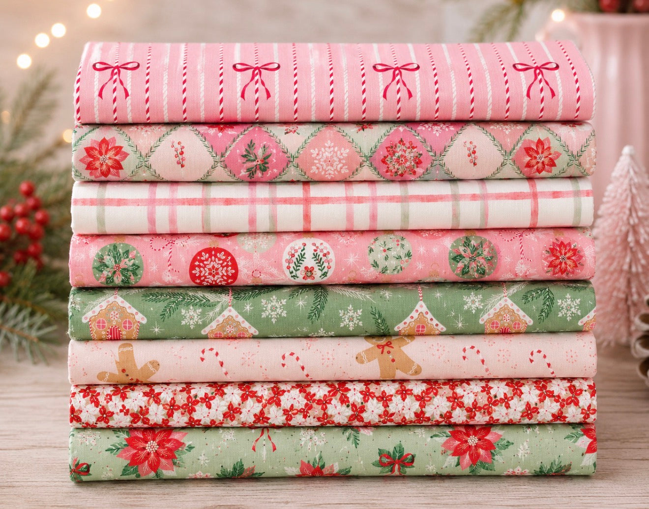 Baubles & Bows - 8 x Fat Quarter Bundle