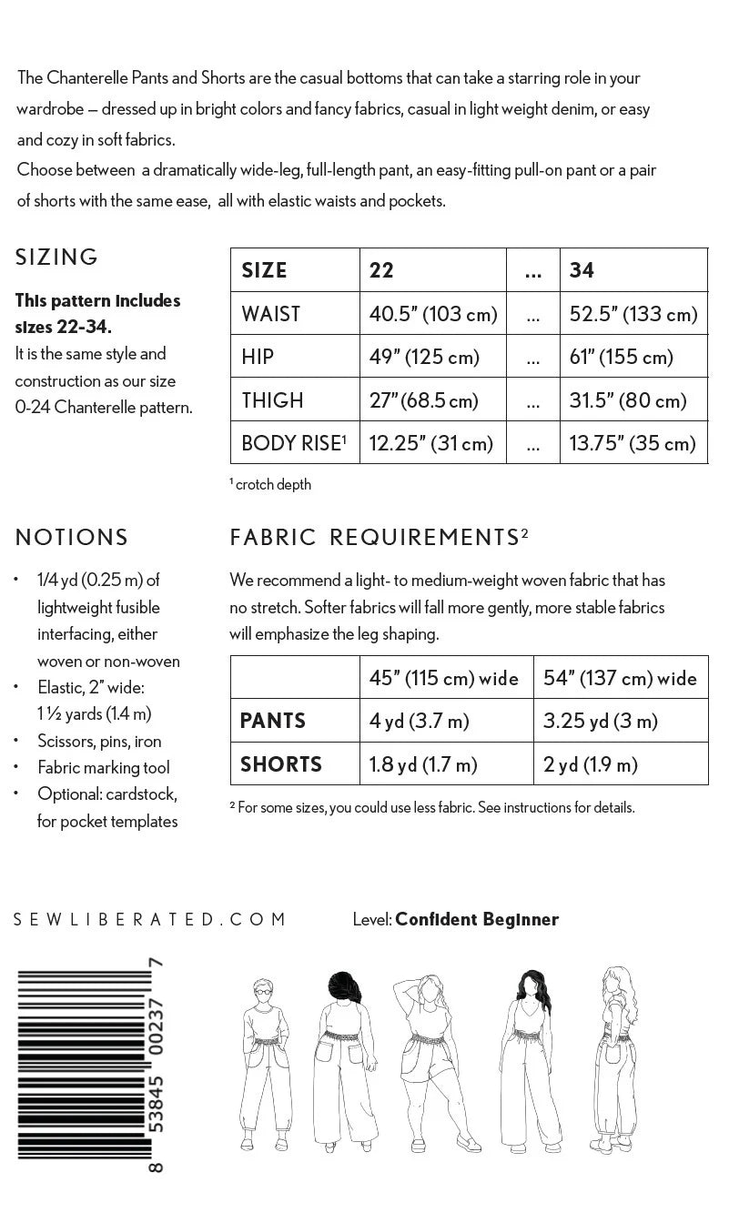 Introduction To Dressmaking - Chanterelle Pants - 1 Day Workshop