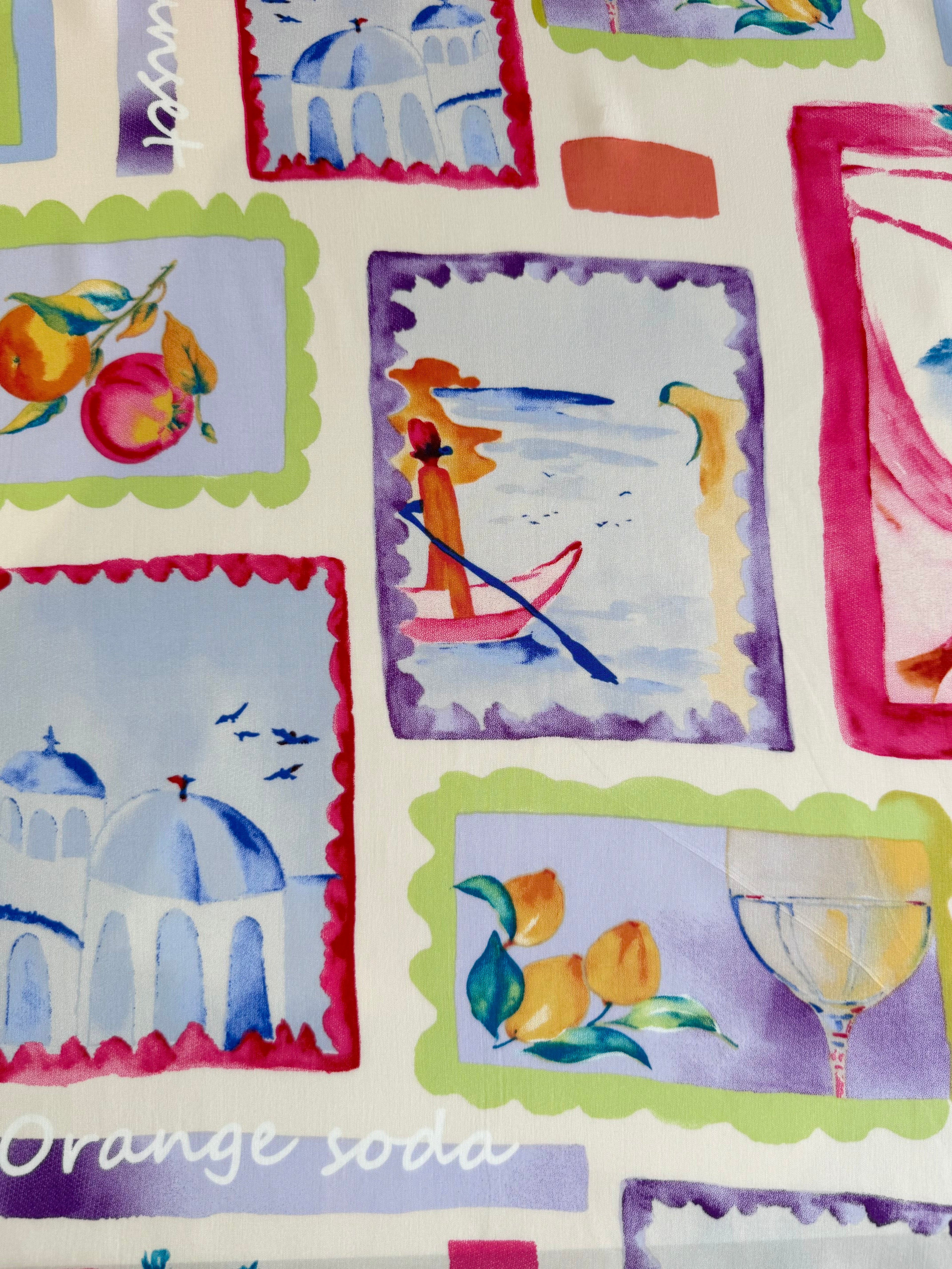 Postcards From The Med Viscose Poplin