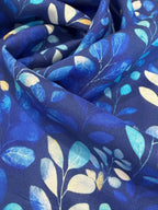 Colbalt Flowers Viscose Lawn