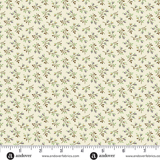 Ayla - Floral Calico Parchment A-1726-L By Max and Louise For Andover Textiles Fat Quarter