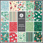 Cottages Blue MU240B - Country Christmas By Makower UK