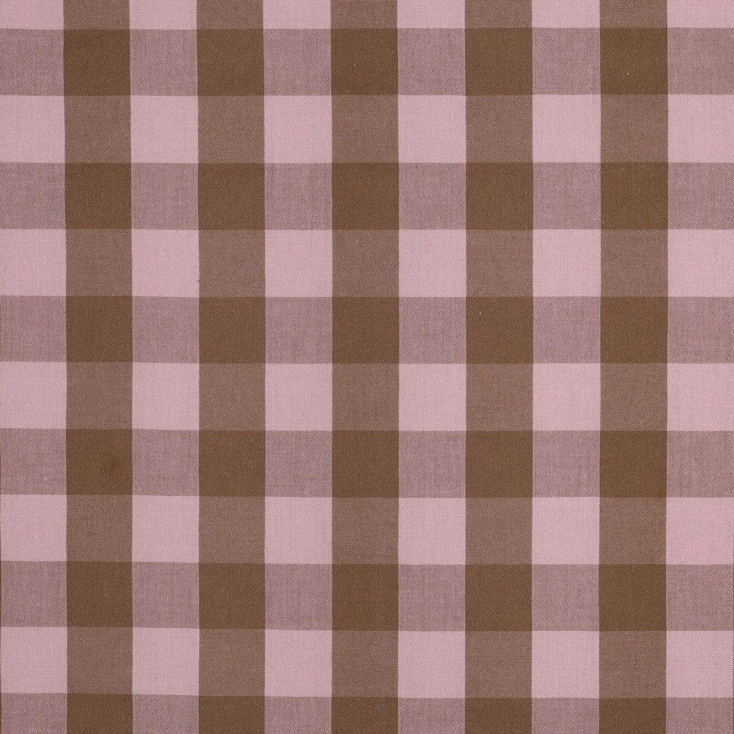 Light Pink And Brown Cotton Yarn Dyed Check