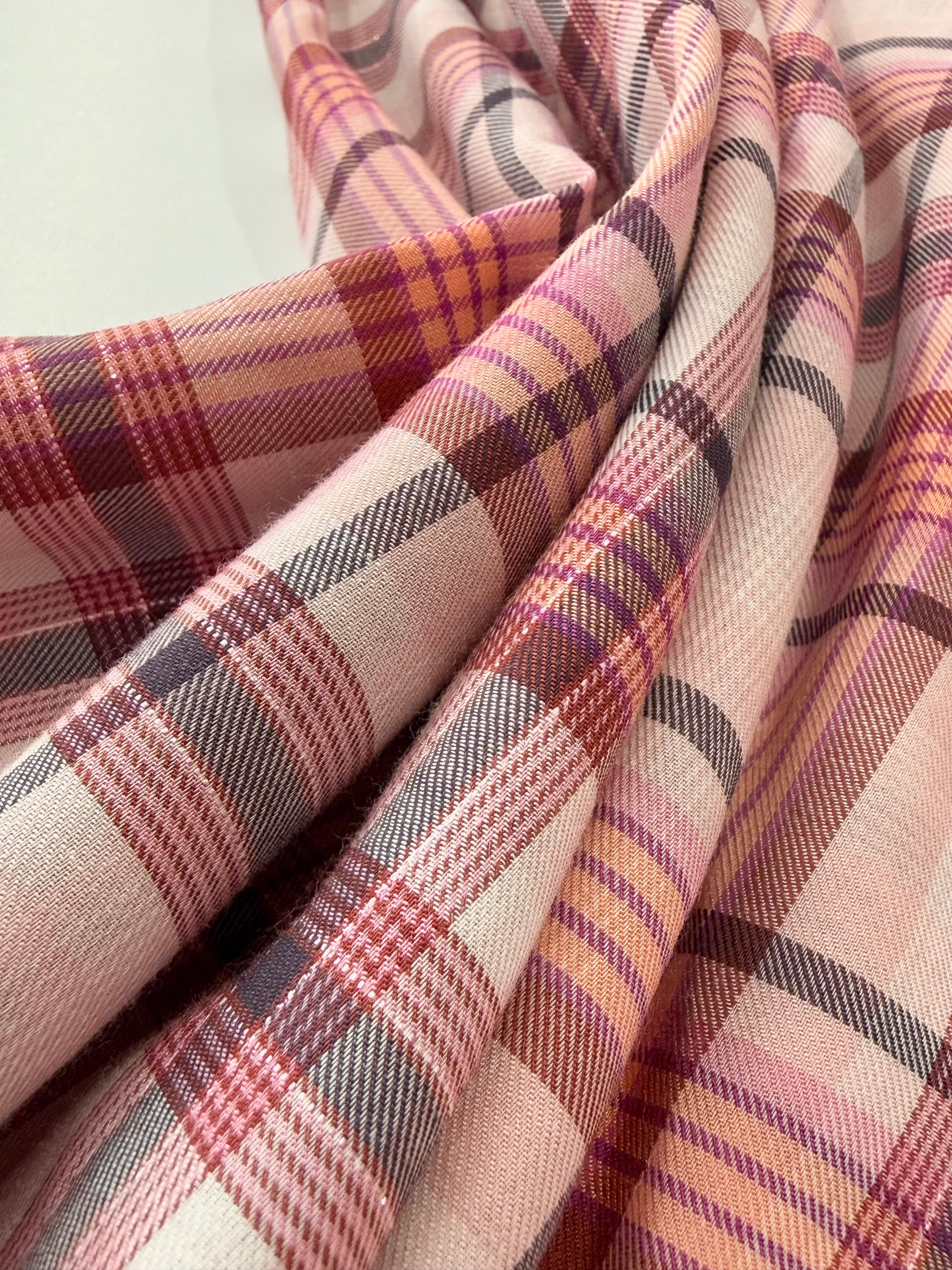 Ex Paul Smith Brushed Yarn-Dyed Cotton Check with Subtle Lurex