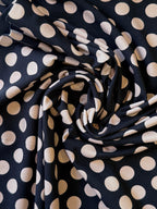 Black And Biscuit Polka Spots Cotton Jersey By Stof Of Denmark