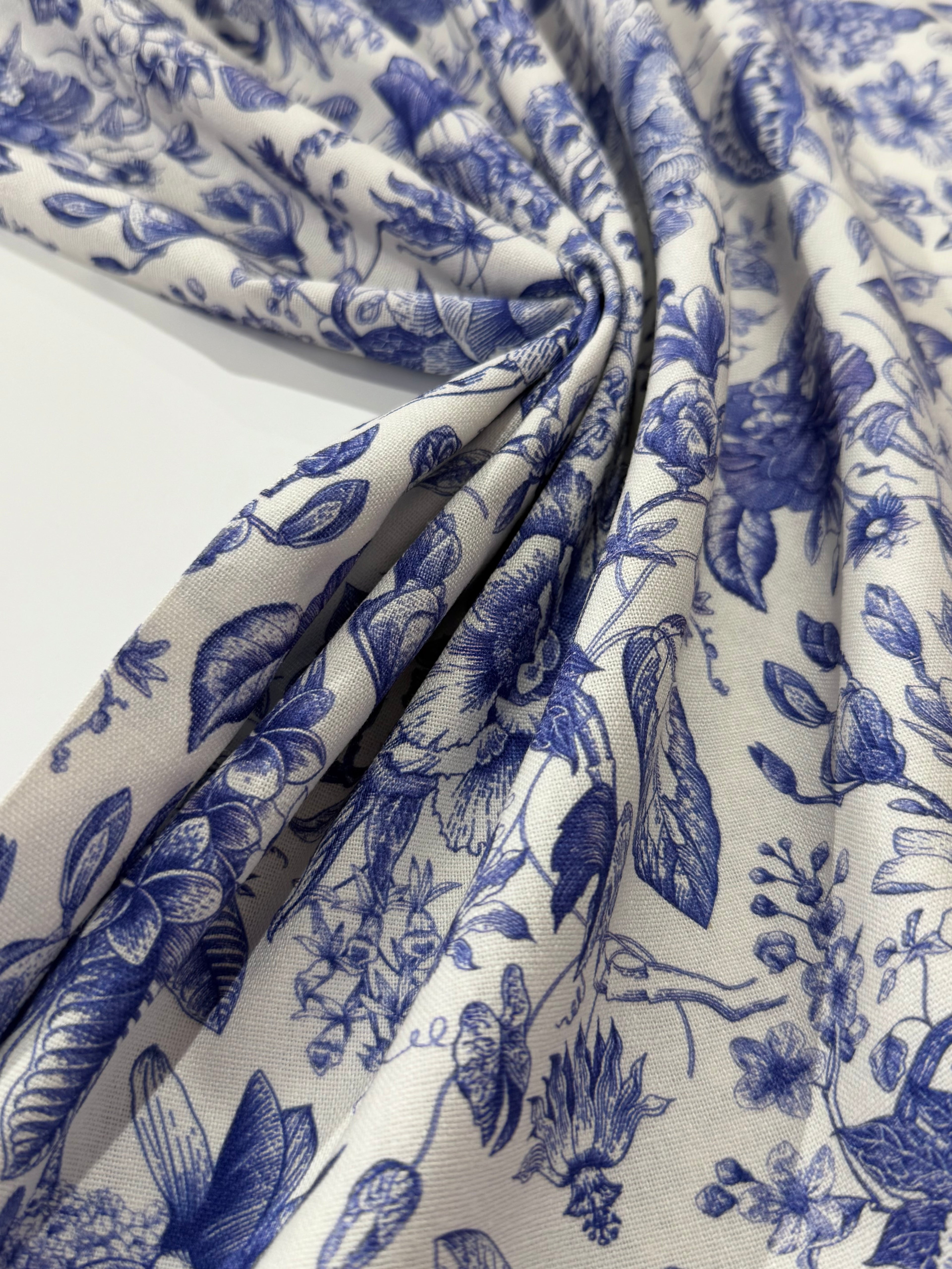 Delft Blue Viscose/Linen/Cotton Blend