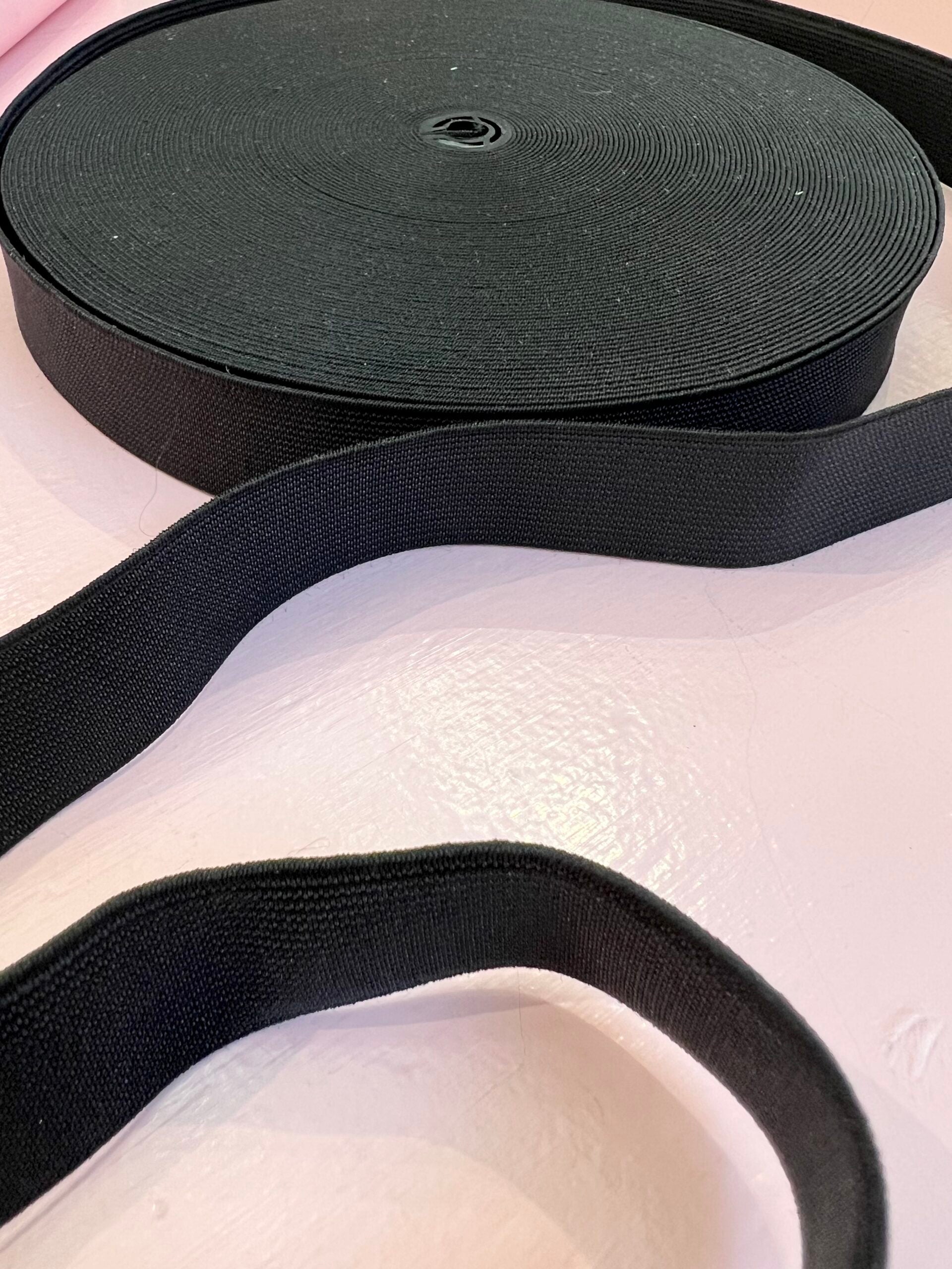 Black Woven Elastic 2.5cm Wide