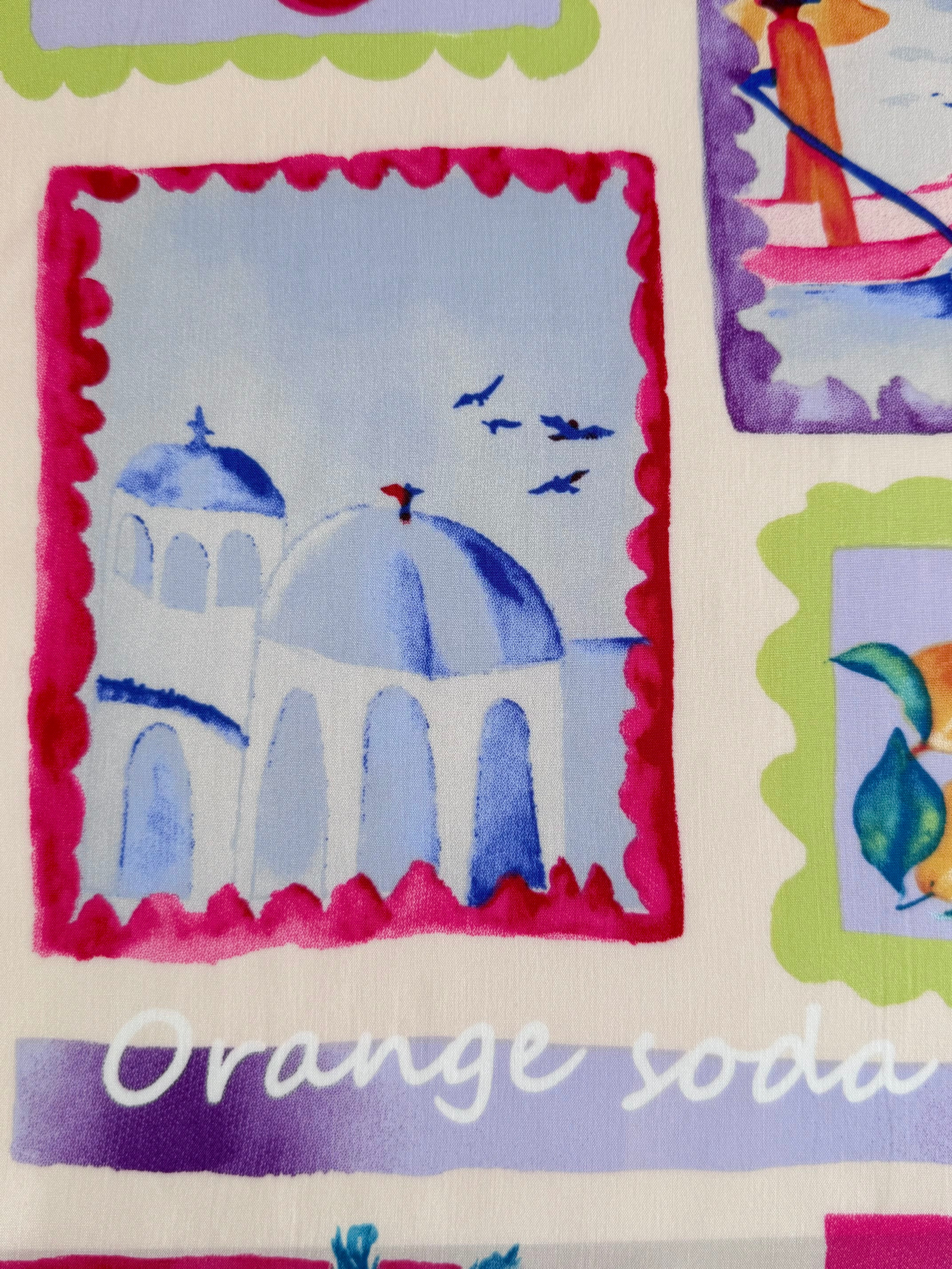 Postcards From The Med Viscose Poplin