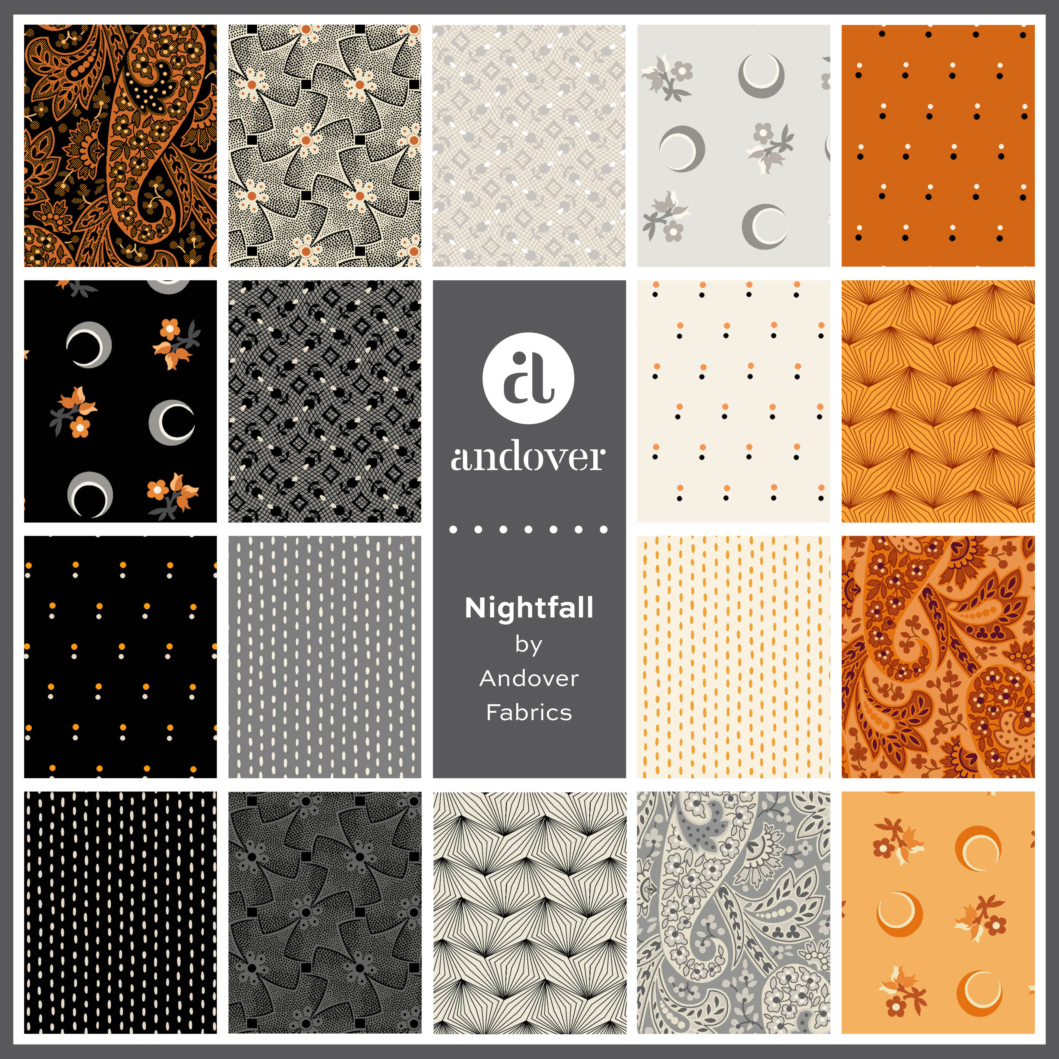 Nightfall - Paisley Black A-10203-K By Andover Fabrics