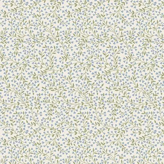 Petite Fleur By Makower UK - Vine Pale Blue/Green - 186-B Fat Quarter