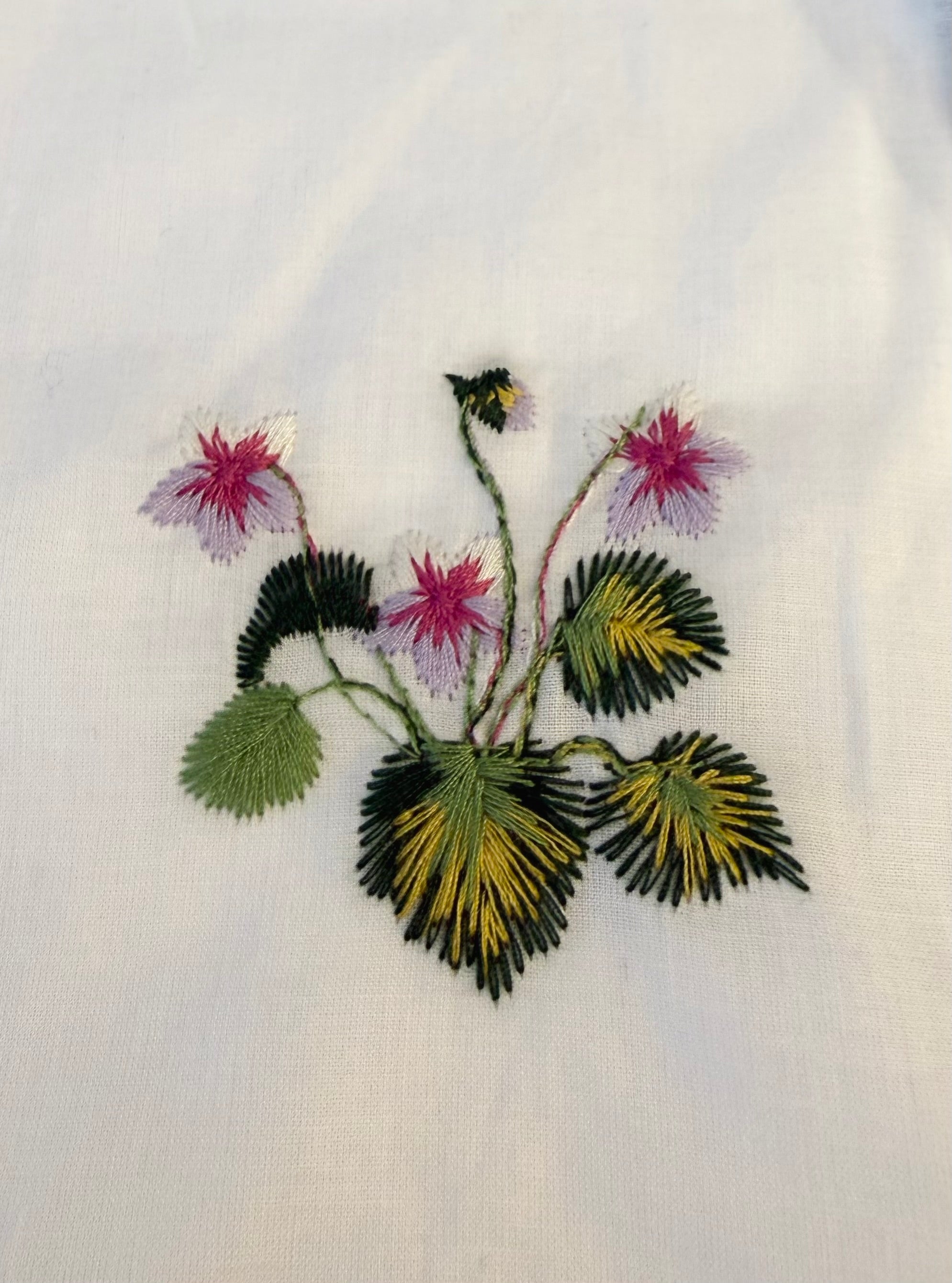 Embroidered Wildflower Cotton Voile