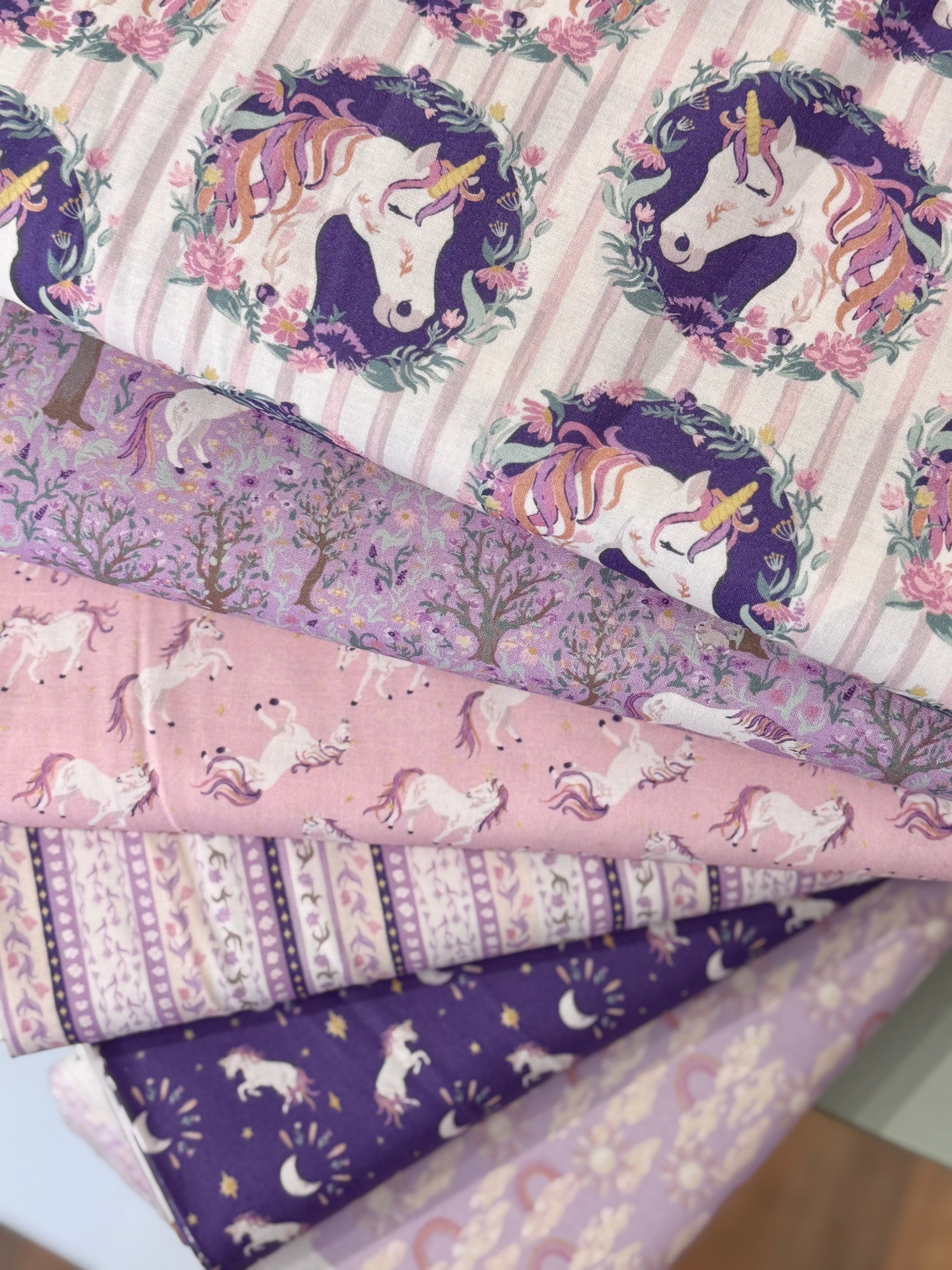My Darling Unicorn - Tossed Pink Unicorn HG2275-22 By Karissa Schulten For Henry Glass