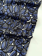 Indigo Bloom Pima Cotton Lawn ￼
