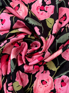 Painterly Peony Noir - Sandwashed Silk Mix Soft Satin Twill By Lady McElroy
