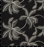 Black Cotton Lawn with Ivory Corded Embroidery