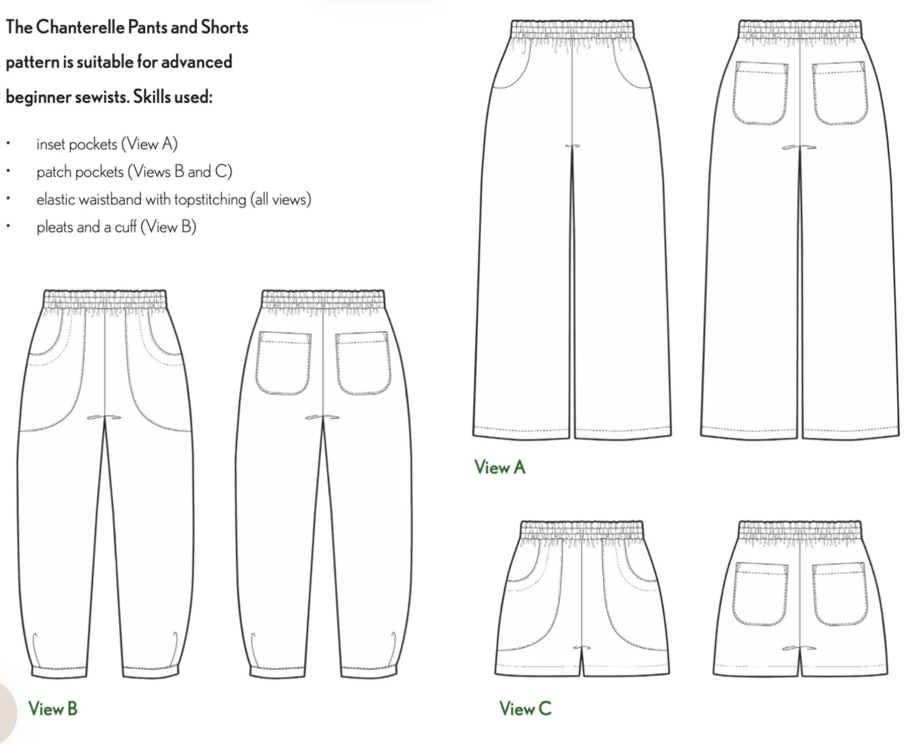 Chanterelle Pants And Shorts By Sew Liberated Sizes 0-24 / 22-34
