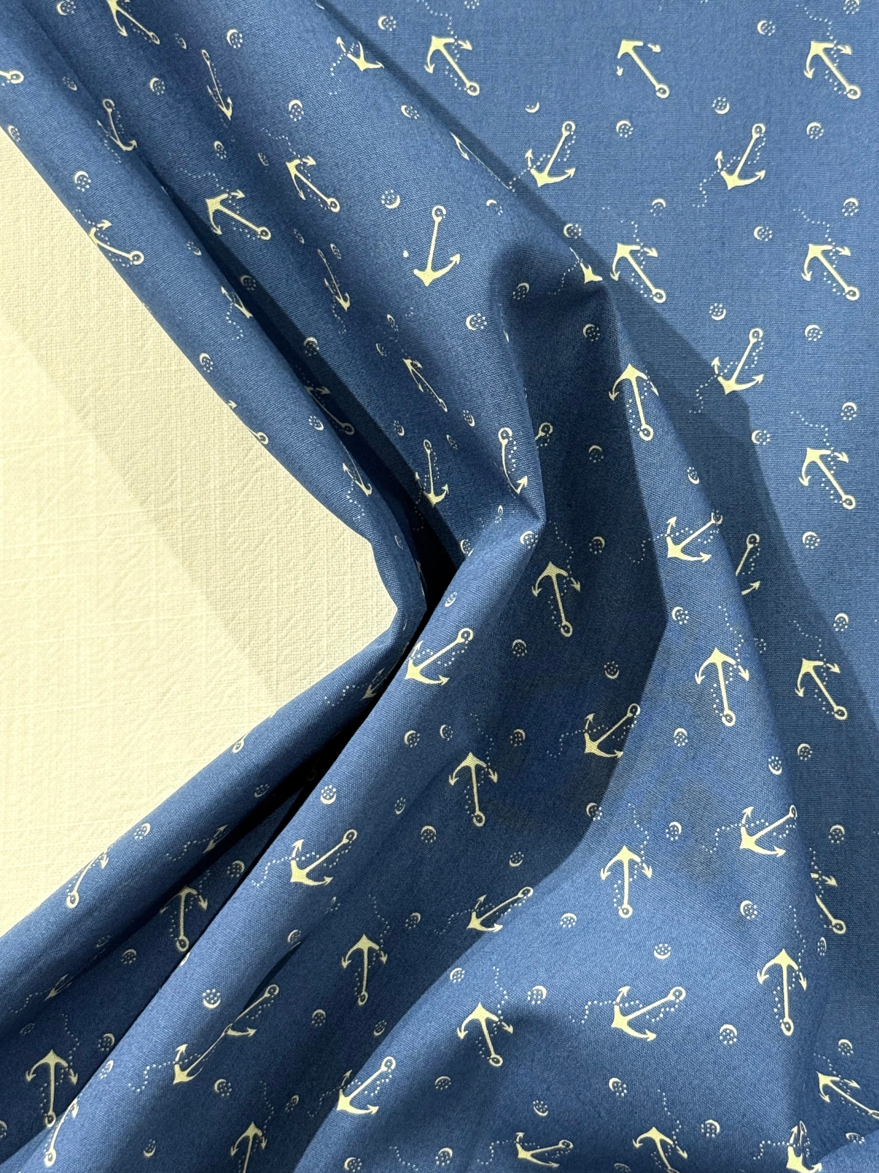 Anchors Away! Deadstock Cotton Poplin