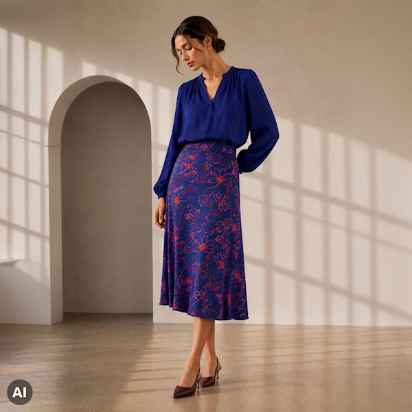 Cosmic Bloom Viscose Twill By Light & Lush Stof Of Denmark