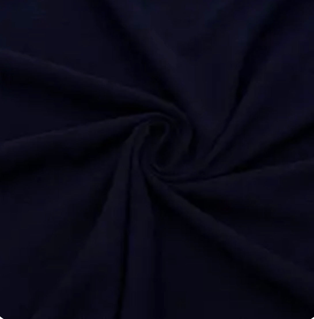 Navy Viscose Linen Blend