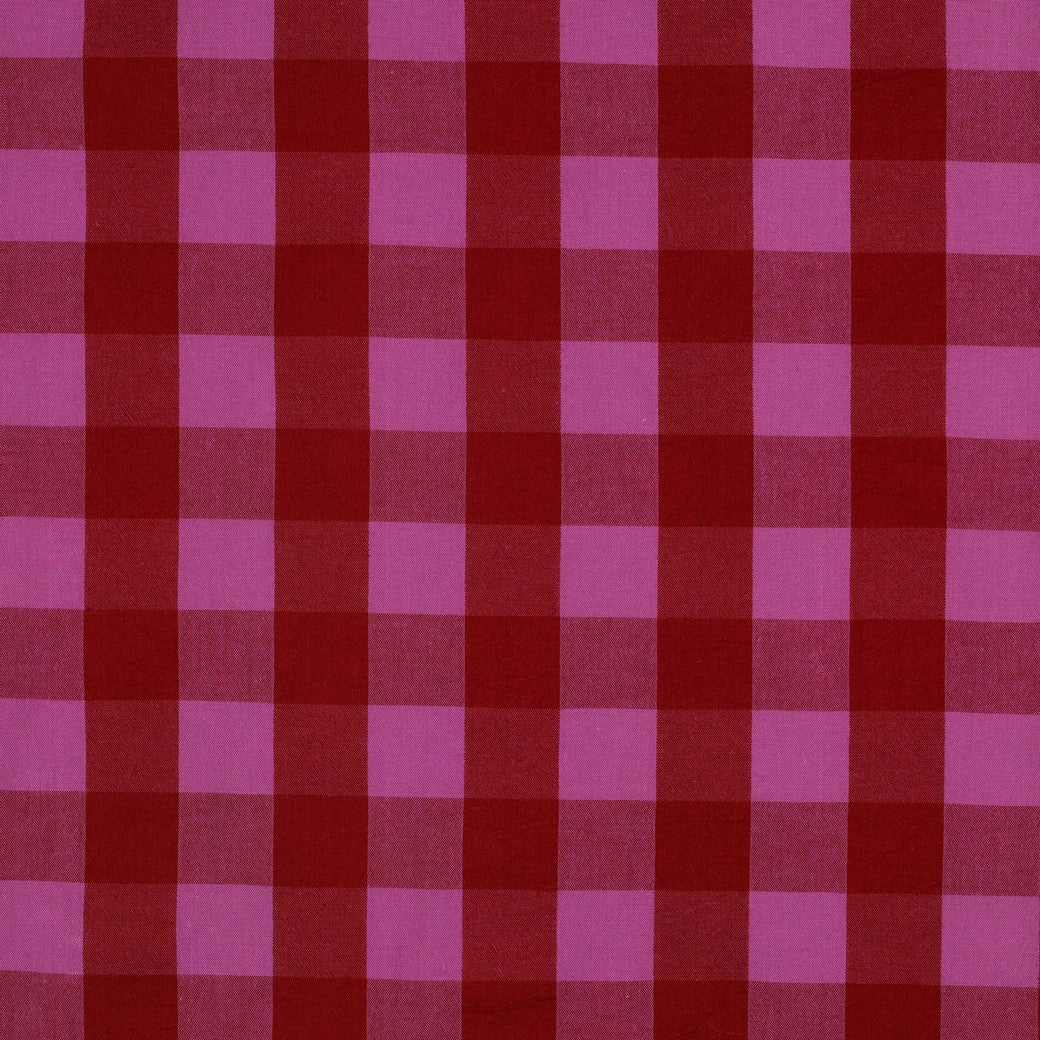 Red And Fuchsia Cotton Yarn Dyed Check