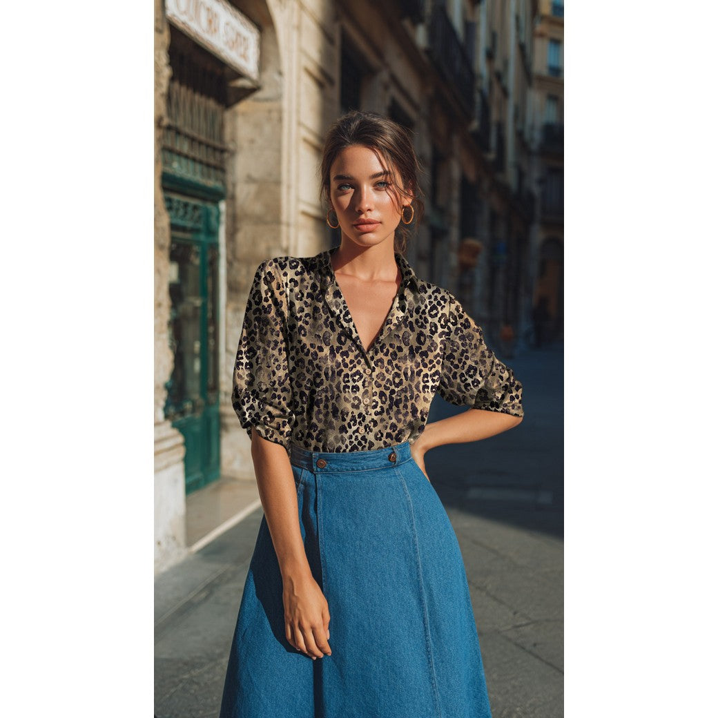 Leopard Cotton Viscose Blend