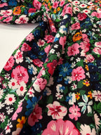 Wildflower Meadow Black Viscose Crêpe