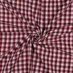 Pink & Burgundy Gingham Check Cotton Double Gauze