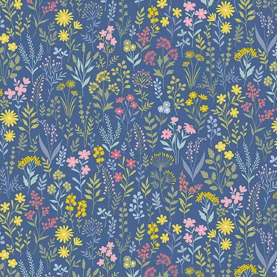 Petite Fleur By Makower UK - Meadow Blue -180-B Fat Quarter