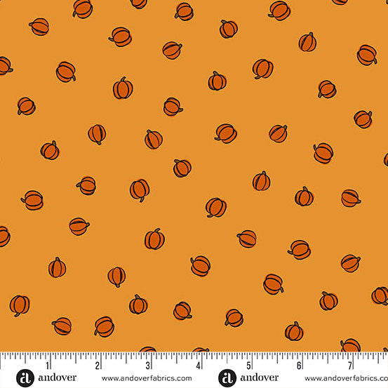 Petite Pumpkins Pumpkin A-10117-O - Harvest Home By Amy Latta For Andover Fabrics