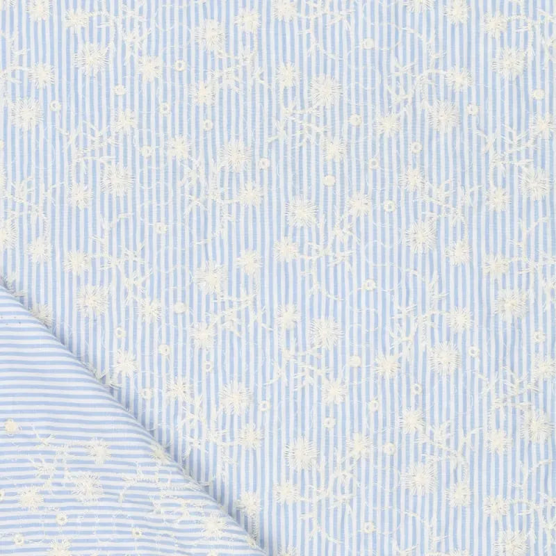 Blue And White Stripe Embroidery