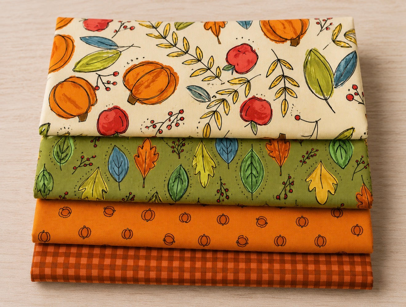 Fat Quarter Bundle (4) - Harvest Home By Amy Latta For Andover Fabrics