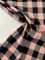 Black And Ruby Check Yarn Dyed Cotton