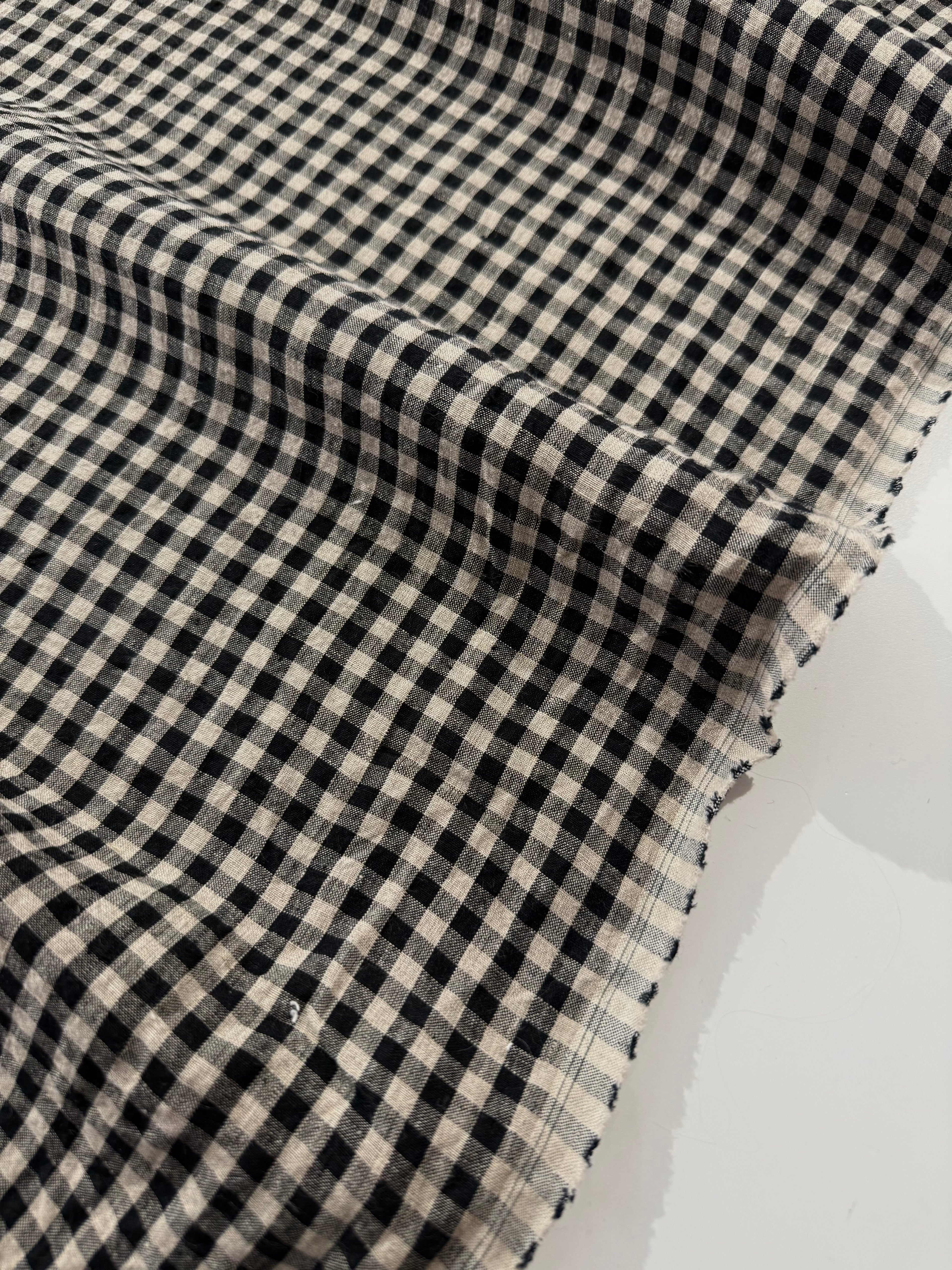 Homestead Gingham Laundered Linen - Black - By Lady McElroy