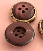 Chunky Marbled Wine And Gold 23mm Buttons