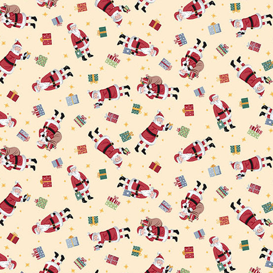 Santa Cream MU231Q - Country Christmas By Makower UK