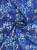 Colbalt Flowers Viscose Lawn