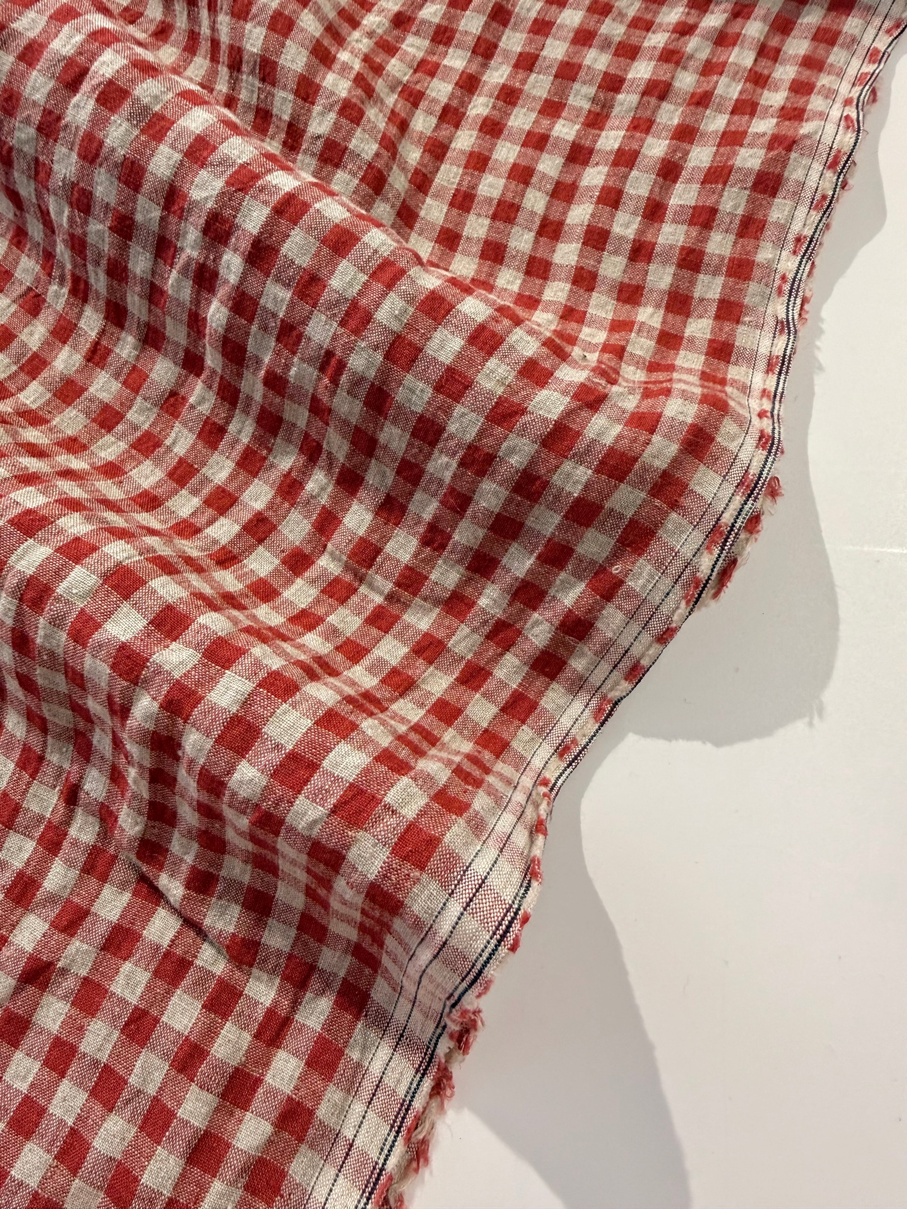 Homestead Gingham Laundered Linen - Rouge Red - By Lady McElroy