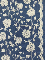 Embroidered Floral Cotton Chambray