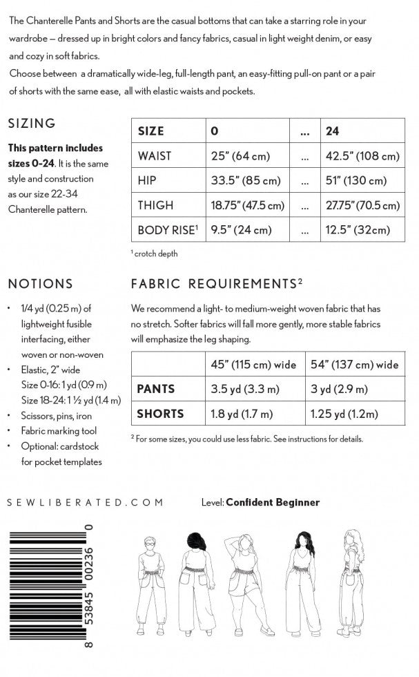 Introduction To Dressmaking - Chanterelle Pants - 1 Day Workshop