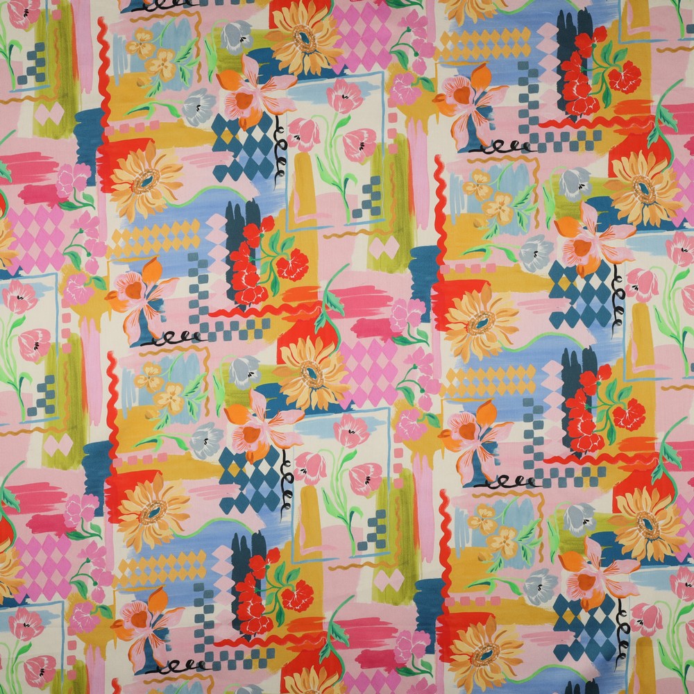 Summer Fiesta Patchwork Cotton Satin
