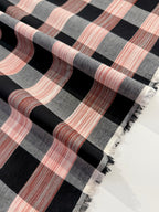 Black And Ruby Check Yarn Dyed Cotton
