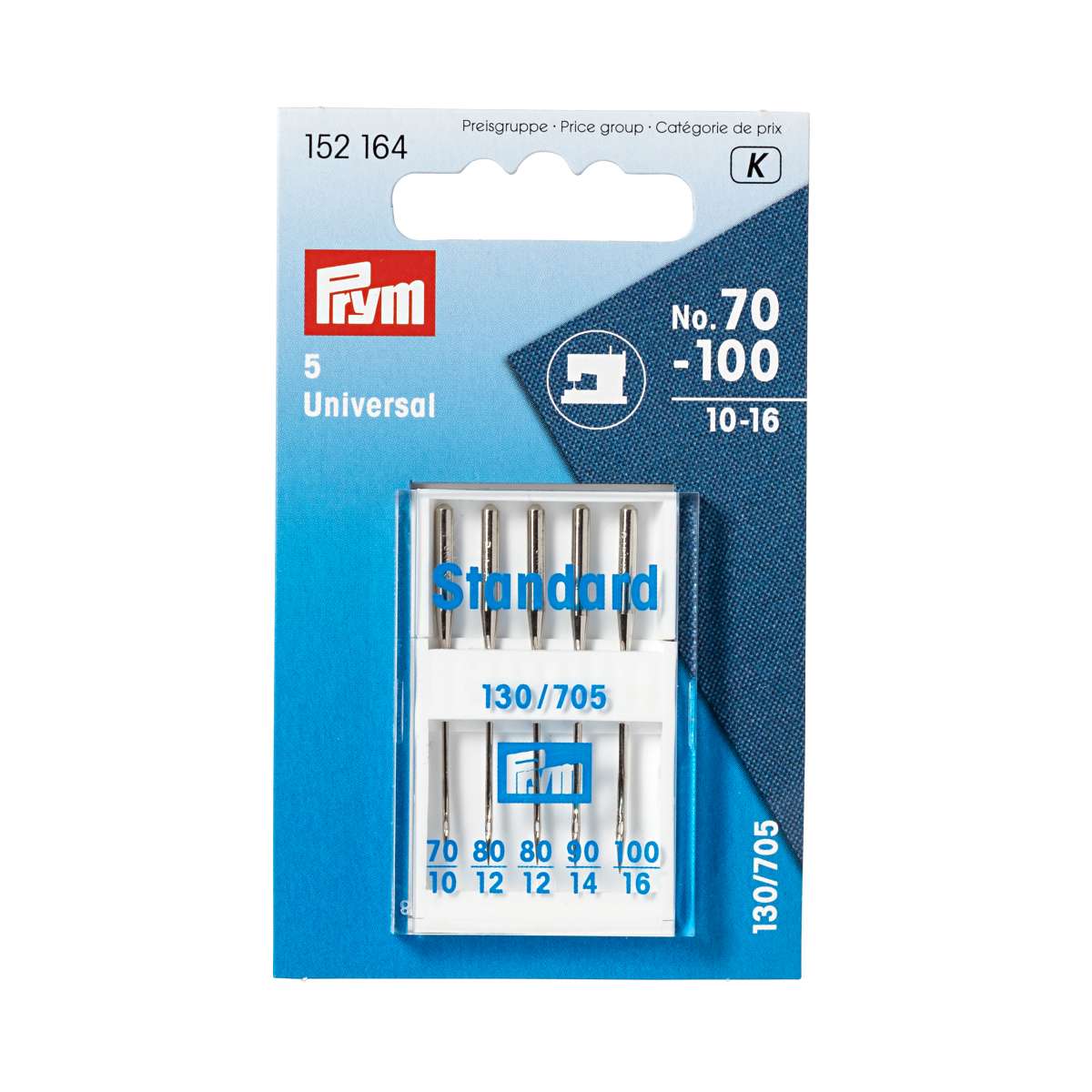 Prym 154164 Standard Sewing Machine Needles No. 70-100