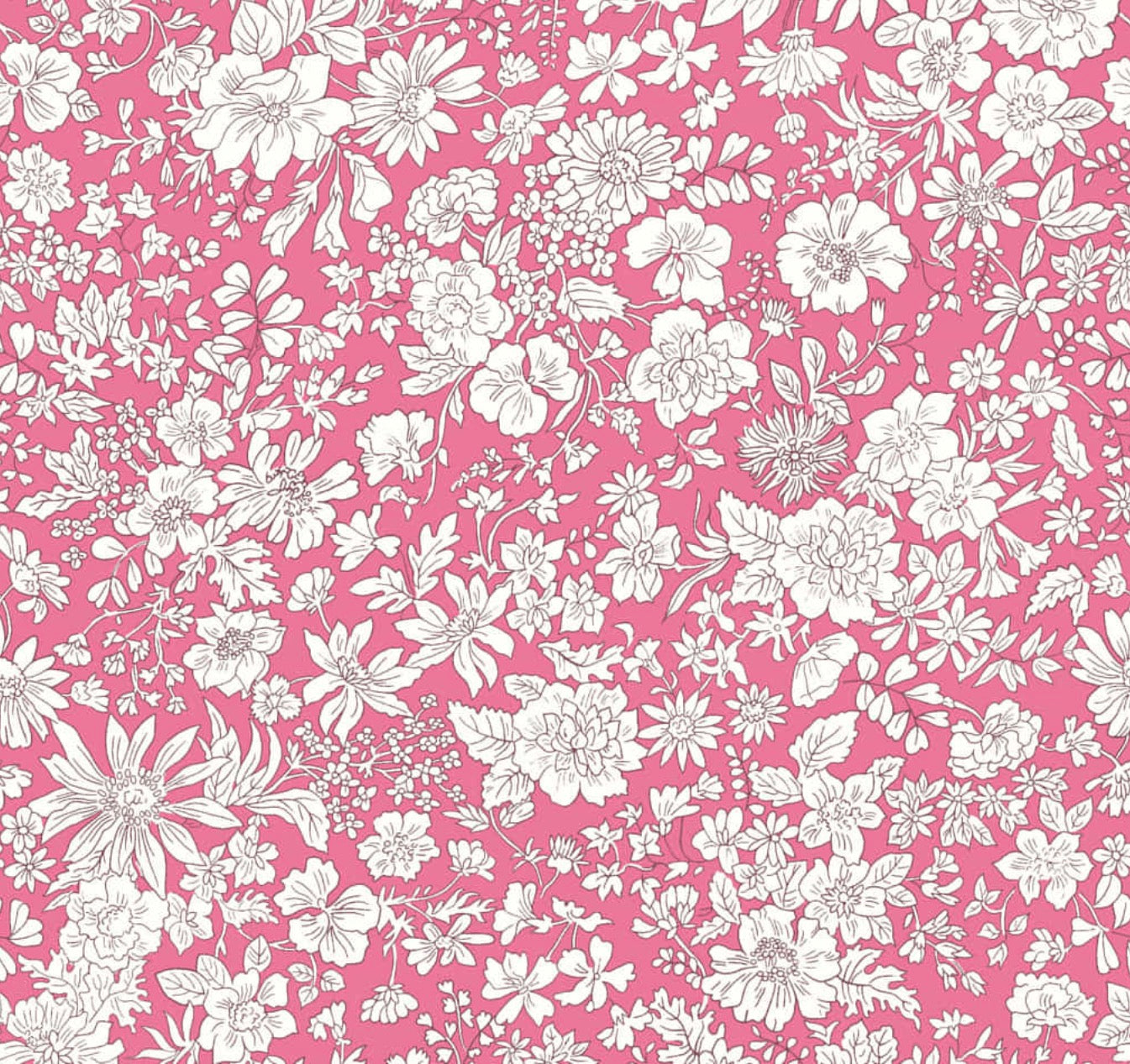 Emily Belle Lasenby Cotton Individual Fat Quarter By Liberty Fabrics - Bright Pink (Jewel Tones) 01666439 A