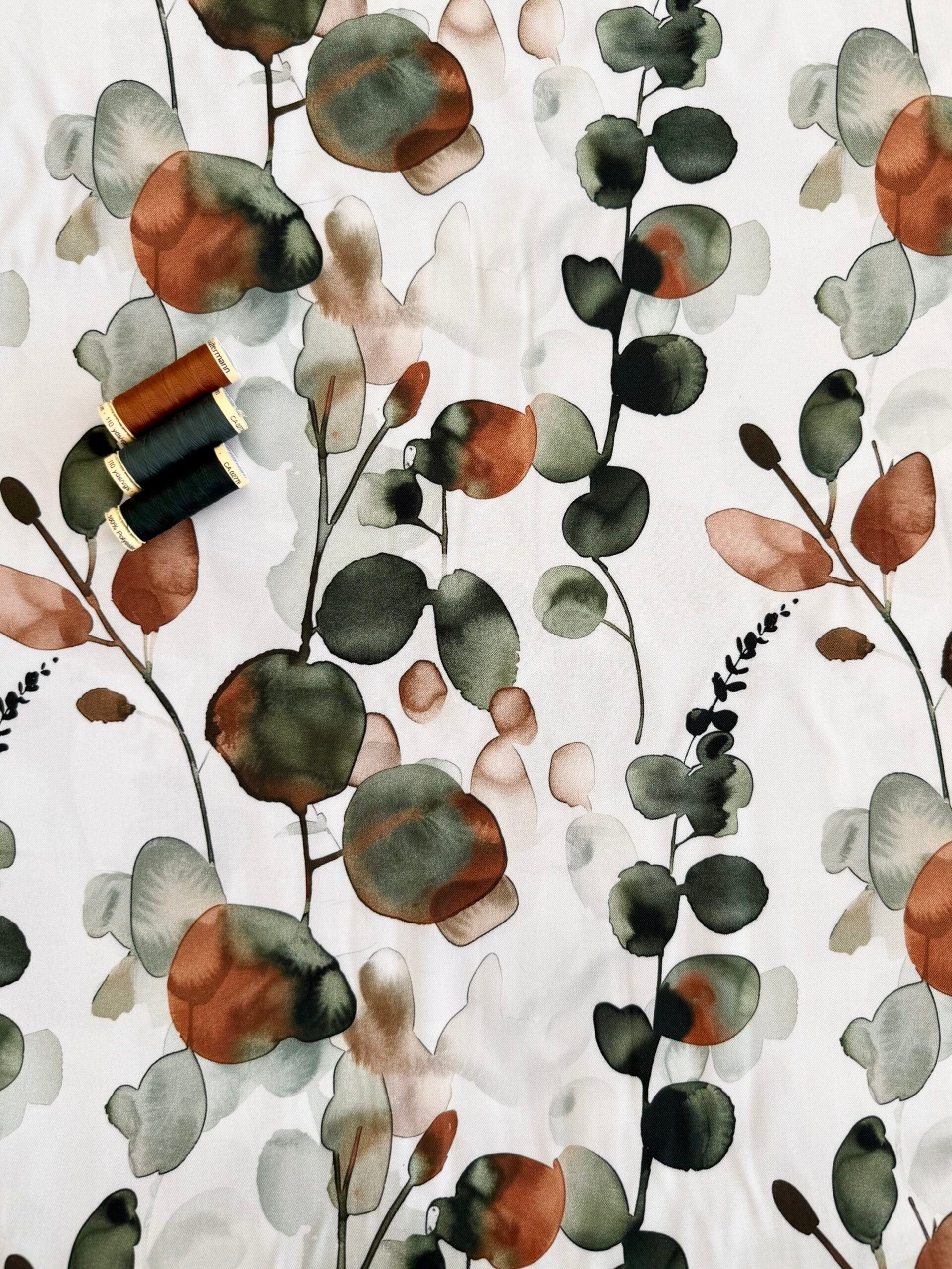 Light & Lush Viscose By Stof Of Denmark - Watercolour Silhouette 70cm Remnant